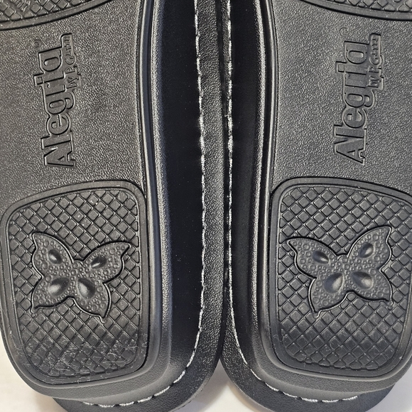 Alegria Women’s Karmen Black Metallic Adjustable Straps Sandals Slide Size 37 - Picture 13 of 16